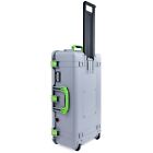 Silver & Lime Green Pelican 1615 Air case No Foam.  With wheels.