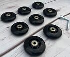 16Pack Roller Blade Wheels 76mm 85A Black With Abec-9 Bearings (2 Sets of 8)