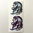 2 Temporary Fake Body Art Arm Blue Purple Tiger Tattoo Skin Sticker Sheet