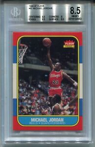 1986 Fleer Basketball #57 Michael Jordan Rookie Card Graded BGS 8.5 NM MINT+