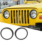 Black Front Headlight Light Lamp Trim Cover for Jeep Wrangler TJ Accessories 97+ (For: Jeep Wrangler)