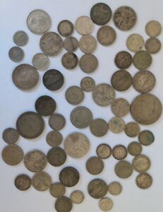LARGE MIXED WORLD & US SILVER COIN LOT Europe Asia Americas 198 Grams 7 Ounces