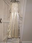 Vtg MCM Mid-century 1950s Classic Satin Wedding Dress Lace Cover Train & Vail