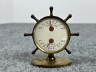 Vintage Brass Ship Wheel Barometer and  Thermometer