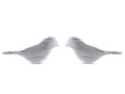 Cute Delicated Pair of Little DOVE Bird Stud Earrings In 925 Sterling Silver