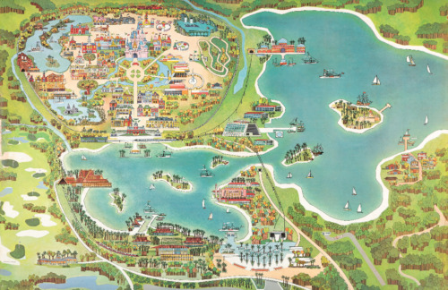 Walt Disney World Magic Kingdom Contemporary Polynesian Map Illustration Poster