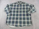 VINTAGE Abercrombie & Fitch Shirt Mens 2XL XXL Green Plaid Flannel Outdoor Y2K