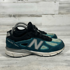 New Balance Womens 990 Black Teal Lace Up Kids Running Shoes Size 6.5