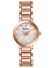 Bulova Women's Quartz Diamond Accent Rose Gold Stainless Steel Watch 30MM 97P132