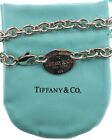 Tiffany & Co. Sterling Silver Return to Oval Tag Chain Choker Necklace 15 inches