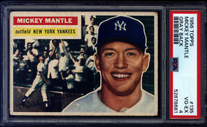 1956 Topps #135 Mickey Mantle (HOF, TRIPLE CROWN, MVP) PSA 4 Baseball Card
