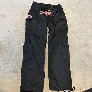 Men’s Cortez Combat Trousers, Size L, Black & Pink