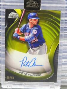 New Listing2022 Topps Chrome Black Pete Alonso Gold Refractor Auto Autograph #9/50 Mets