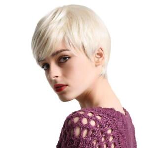 New ListingShort Blonde Wig Pixie Cut Human Hair Wig With Bangs None Lace Hair Daily Used