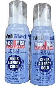 2 NeilMed NasaMist Nasal Mist Saline Spray 2.7oz  Sinus Allergy Cold 03/2027