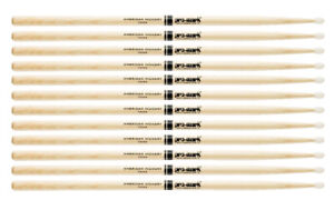 6 PACK Pro-Mark Hickory Drum Sticks, 5A Oval Nylon Tips, Medium, Made in USA, TX
