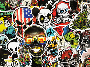 50 Skull Skeleton Graffiti Stickers Punisher Car Bumper Skateboard Decals #CL