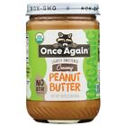 Once Again Creamy Peanut Butter - Lightly Sweetened 16 oz Jar
