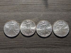 Lot of 4 American Silver Eagles 2021 2020 2016 2021