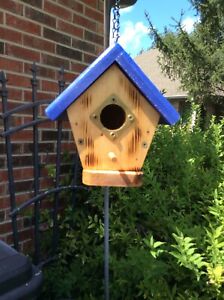 NEW DESIGN “Simply” Bird House (ol’ Blue) Outdoor Handmade.