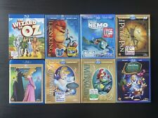 Disney Blu-ray Lot 8 MOVIES Lion King Little Mermaid Finding Nemo LIKE NEW