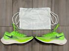 Nike ZoomX Vaporfly Next% Green Size 8 and bag NEW IN BOX
