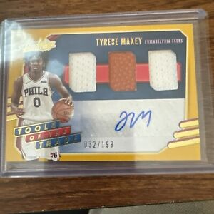 New Listing20 20–21 Panini Absolute Memorabilia Tyrese Maxey Triple Patch Auto 32/199