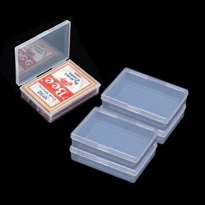 4 Pack Playing Card Deck Cases Clear Plastic Game Card Box Holder Organizer