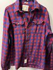Abercrombie Fitch Muscle Flannel Shirt Men’s XXL Red Blue Check Long Sleeve