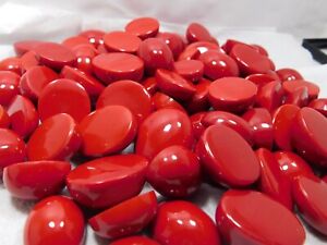500 Cts 10 Pcs Lot Natural Italian Red Coral Oval Cabochon Cut Loose Gemstone