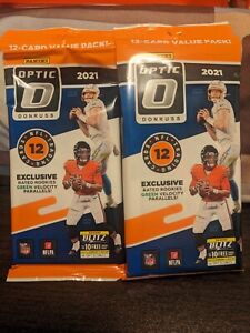 2021 Panini Donruss Optic NFL Football Factory Sealed Cello Value Pack Lot Of 2