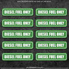 10x Diesel Fuel Only sticker door  gasoline gas decal truck label tank vinyl car
