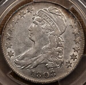 New Listing1808 O.109 Capped Bust half, PCGS AU50, pleasing and tough! DavidKahnRareCoins