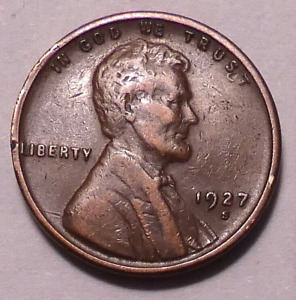 1927 S Lincoln Wheat Cent Penny - BETTER GRADE - FREE SHIPPING
