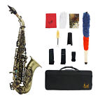 Vintage Style Bb Soprano Saxophone Sax Brass Material Woodwind Instrument V3Q3