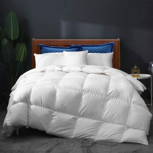 SNOWMAN High Quality White Goose Feather Down Comforter Set 100% Cotton All Size