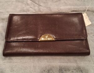 Vintage ~ Etienne  Aigner ~ Oxblood Red Leather Tri-Fold Wallet NOS w/Price Tag