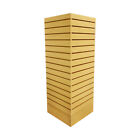 Revolving Slatwall Floor Display Rotating Cube Tower 4Sided Retail Fixture MAPLE