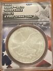 2021 T-2 American Silver Eagle - ANACS MS70 - Type 2, First Strike Flag Label