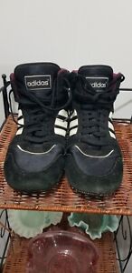 Vintage Adidas Black Mondial Wrestling Shoes Mens Size 11.5