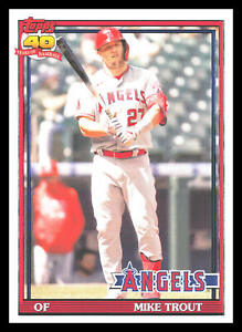 2021 Topps Archives Mike Trout #200 1991 Topps Design Los Angeles Angels