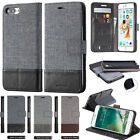 Canvas Leather Magnetic Flip Stand ID Wallet Card Case Cover For Cell Phones