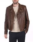 Men's Leather Jacket 100% Real Lambskin Motorcycle Vintage Coat FREE SHIP Z625