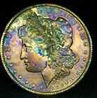 1890- Rainbow Toning Color  Morgan Dollar  Toned - 90% Silver #456