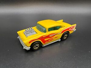 Hot Wheels Vintage 57 Chevy Yellow GHO The Hot Ones Malaysia Black Stripe