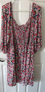 Terra & Sky Pullover Dress Floral and Breezy Size 4XL