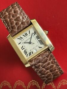 Cartier Tank Francaise 1840 Automatic Large Size Mens 18k Solid Gold Preserved