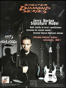 Papa Roach Jerry Horton Signature Model Black White Schecter guitar series ad