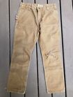 Carhartt Double Knee Duck Pants 34x30  Brown Straight Fit Workwear Great Cond