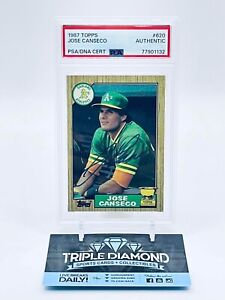 1987 Topps Baseball #620 Jose Canseco Auto PSA/DNA Authentic A's A57
